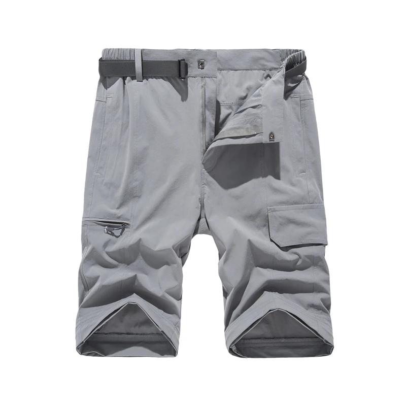 NUONEKO New Elastic Mens Hiking Pants Outdoor Sport Summer Quick Dry Waterproof Detachable Camping Trekking Climbing Cargo Pants