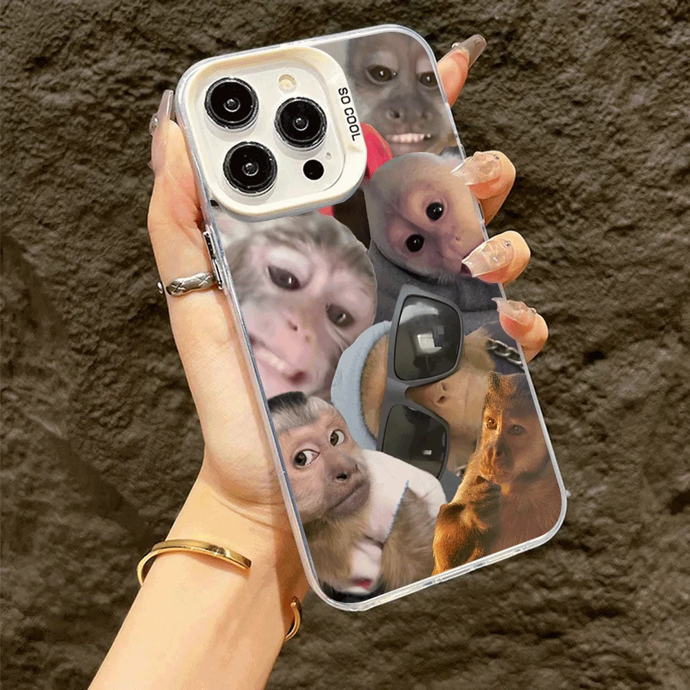 Playful Monkey Shockproof Slim Phone Case - Trendy and Stylish Cover