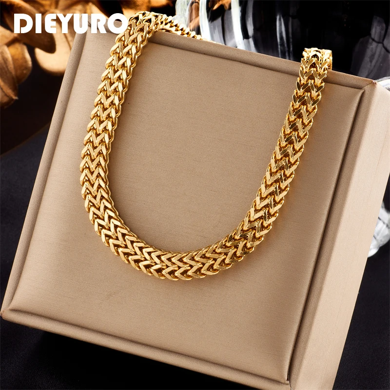 DIEYURO Gargantilla De Acero Inoxidable 316L Para Mujer Collar De 