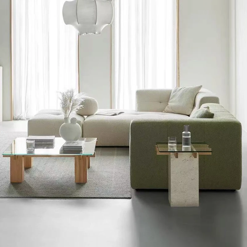 Nordic Lounge Side Sofas Table Solid Wood Living Room Modern Simple Coffee Small Glass Bedside Mesas Terraza Bedroom Furniture