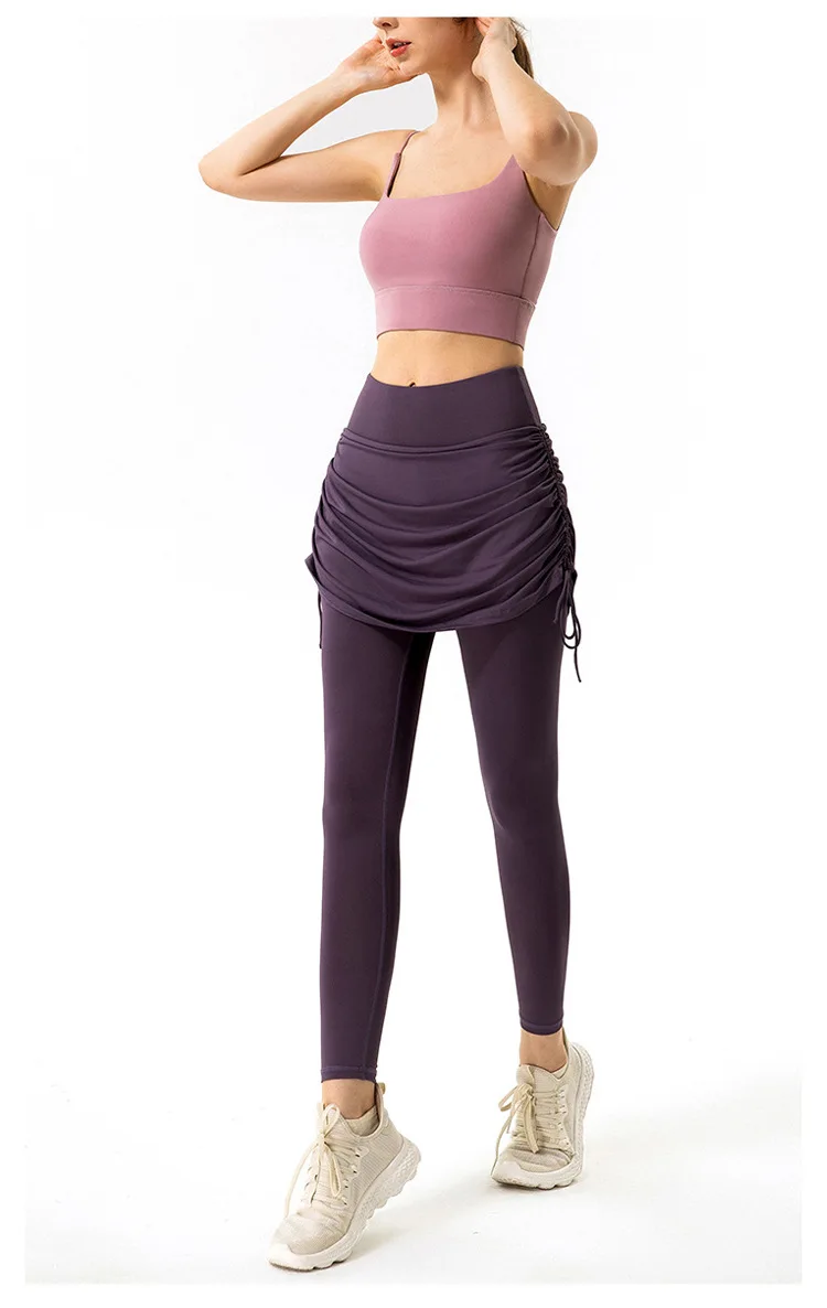 Alo Yoga 21FW New Drawstring Yoga Pants Women's Fitness Anti-counterfeiting Two-piece Pants Stretch High Waist Sports Pants yoga pants