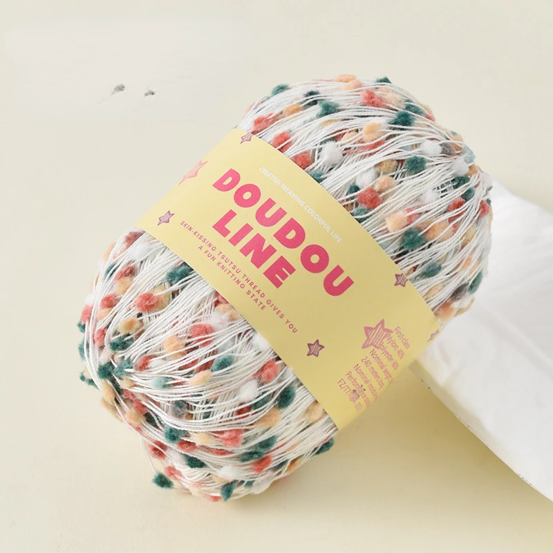 50g Ping Pong Yarn Colored Bean Thread, DIY Knitted Gloves,Hats,Scarves, Crochet Thread, Soft Knitting Wool Yarn, Christmas Gift 5
