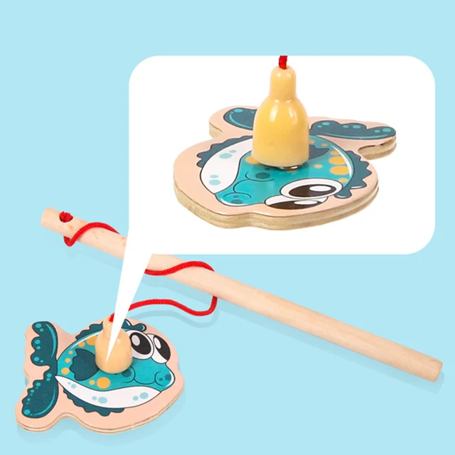 Wooden Magnetic Fishing Game Cartoon Marine Life Learn Alphanumeric Toys Baby Montessori Early Educational Toy for Kids Gift 2