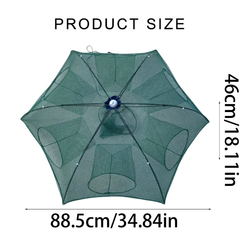 Fishing Traps 6/8/10/12 Holes Umbrella Foldable Fishing Net Cage