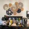 9PCS Boho Wall Decor Rattan Wall Decor Wicker Wall Decoration Hanging Wall Basket Wicker Wall Tray for Living Room 1