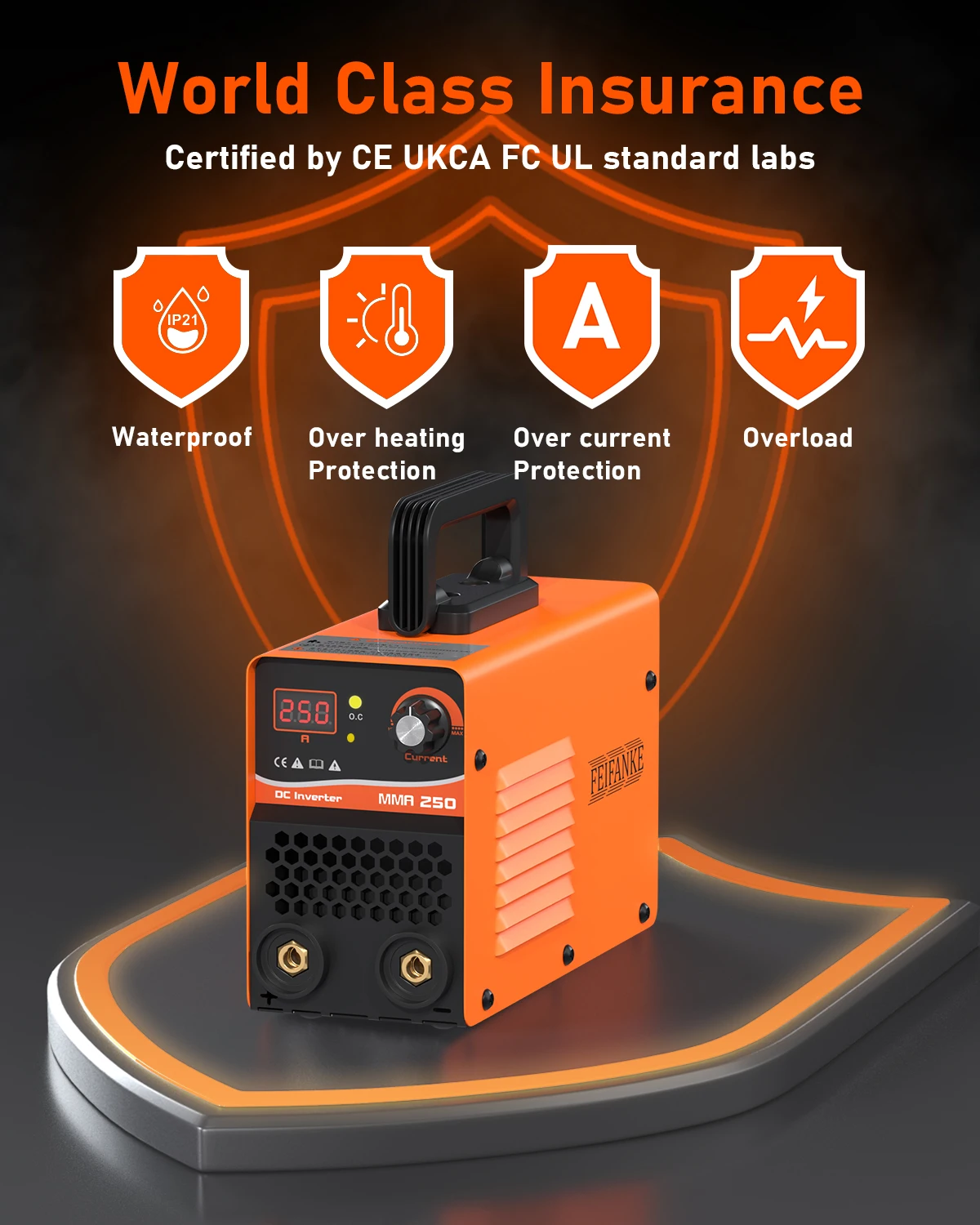 FEIFANKE MMA250 Welding Machine MMA/GASLESS MIG/LIFT TIG 120A Welder Flux Core Welder for Carbon Steel Stainless Steel 6