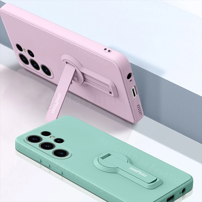 Silicone Phone Case with Holder and Screen Protector