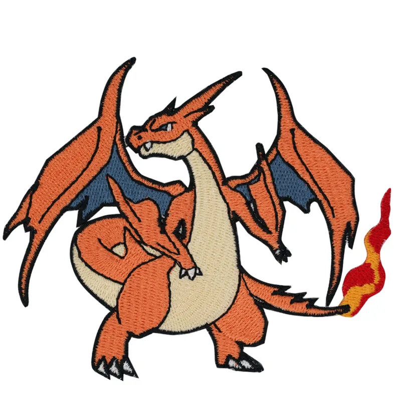 

Pokemon Charizard Y Anime Applique For Clothes DIY Embroidery Applique Fusible Patch Iron Stickers Badge Kid Birthday Gift