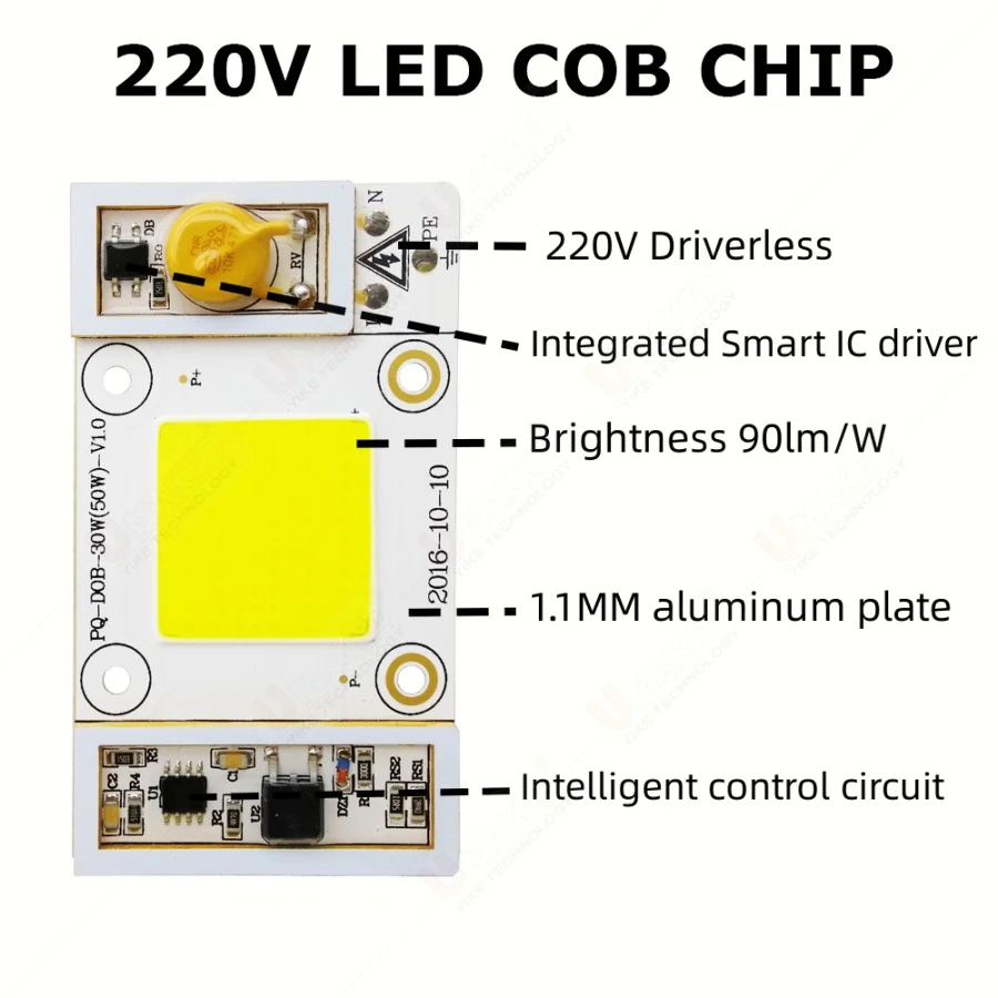 20개 77x45mm LED COB LED 칩 식물등 30W 50W LED 다이오드 성장등 파이토램프 묘목 실내 DIY 수경재배 110V 220V