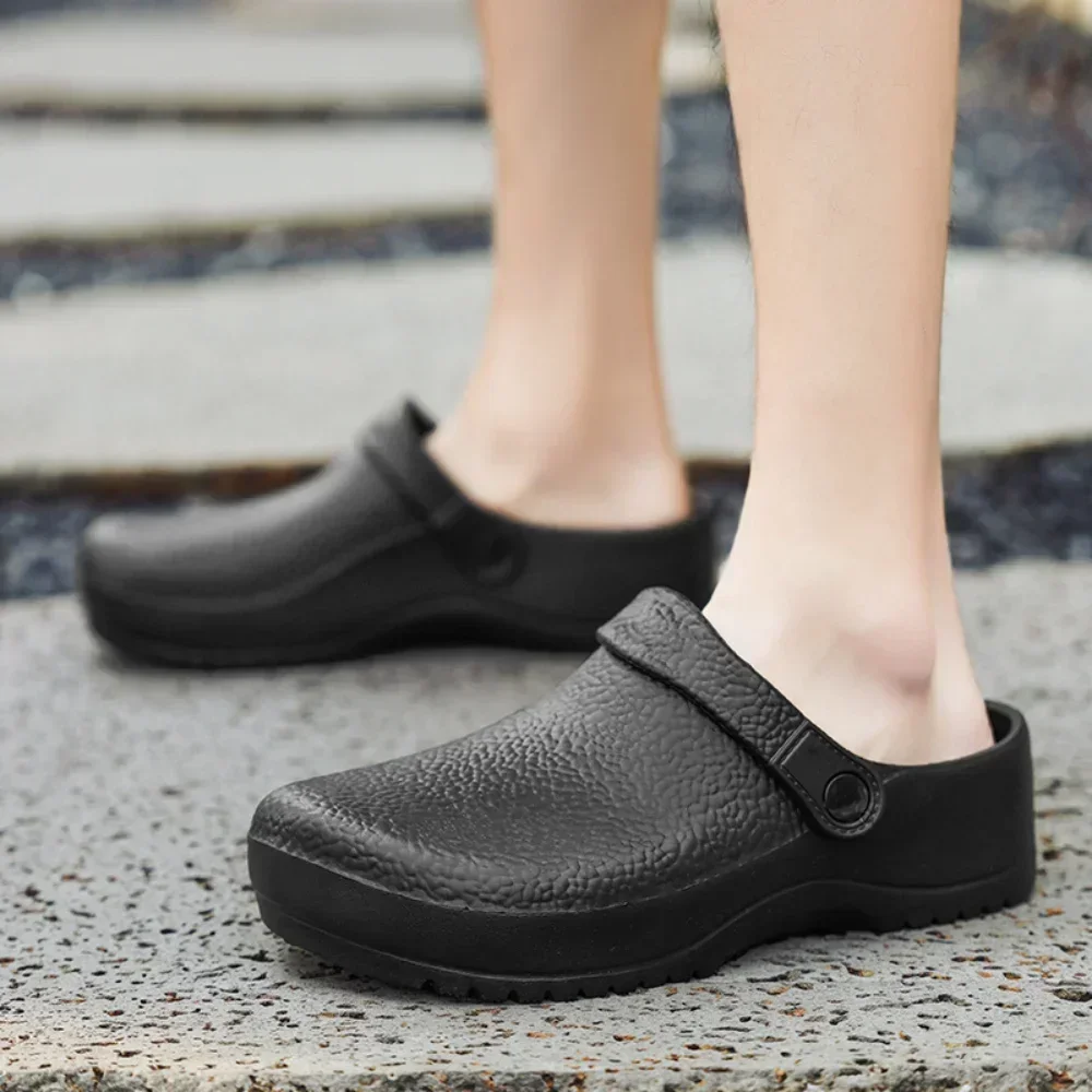 Scarpe Da Lavoro Uomo Antiscivolo E Resistenti All'olio – Slip-on Nere, Perfette Per Cucina E Ambienti Professionali