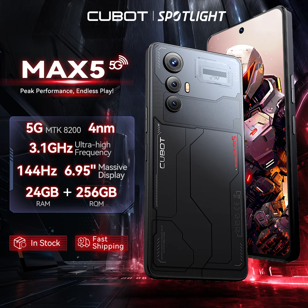 CUBOT MAX 5, 5G Smartphone Android, Dimensity 8200, 6.95