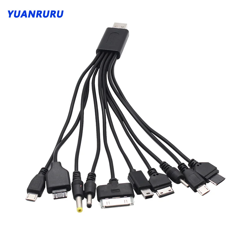 USB Cable 10 in 1 Universal Portable USB Data Cable For Cell Phone Fast