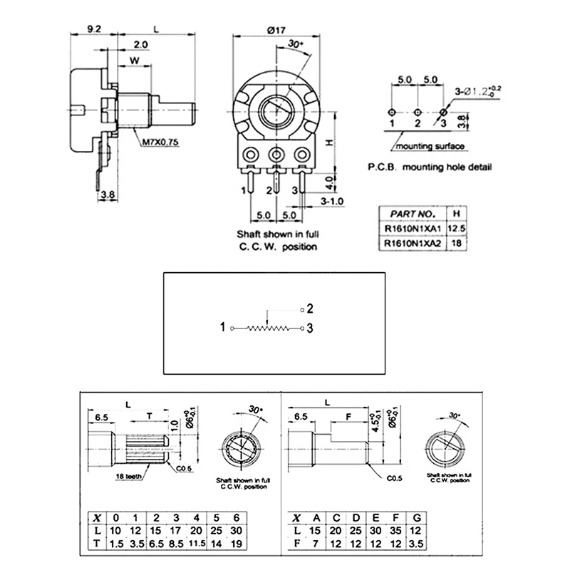 Variable Resistor Datasheet