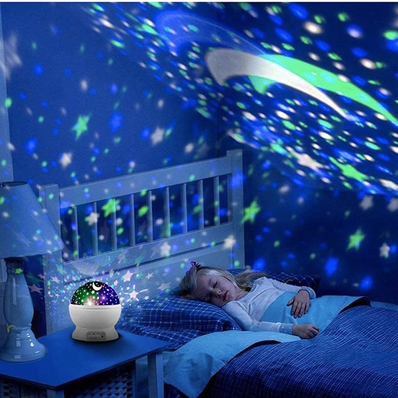 Sternen Galaxy Projektor Nachtlicht LED Rotierenden Tisch Lampe Kinder  Schlafzimmer Schlaf Sterne Mond Nacht Lampe Kinder Geschenk Lampe