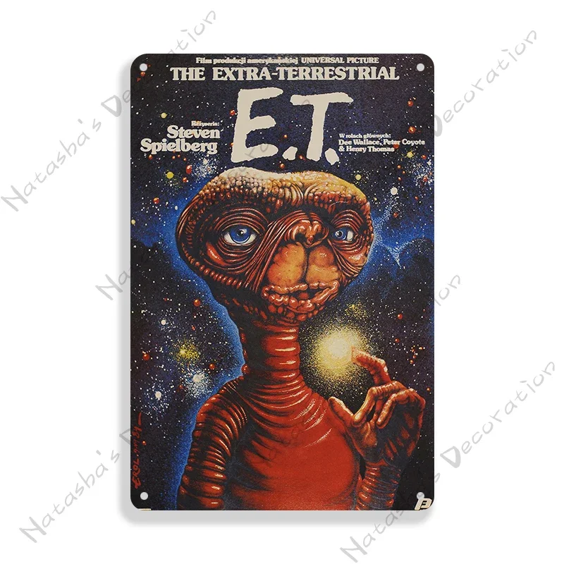 E.T. The Extra-Terrestrial 영화 금속 포스터 빈티지 벽판, 바 클럽 산업 장식, 금속 주석 사인 빈티지 금속 플라크