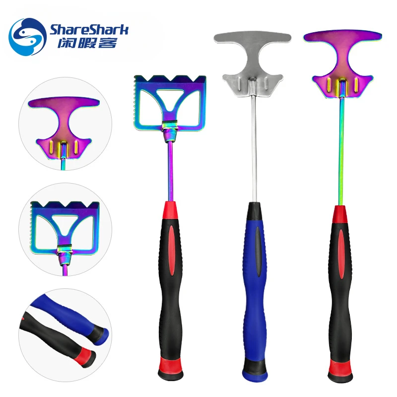 Stainless Steel Shrimp Bait Shovel Rubber Handle Sea Fishing