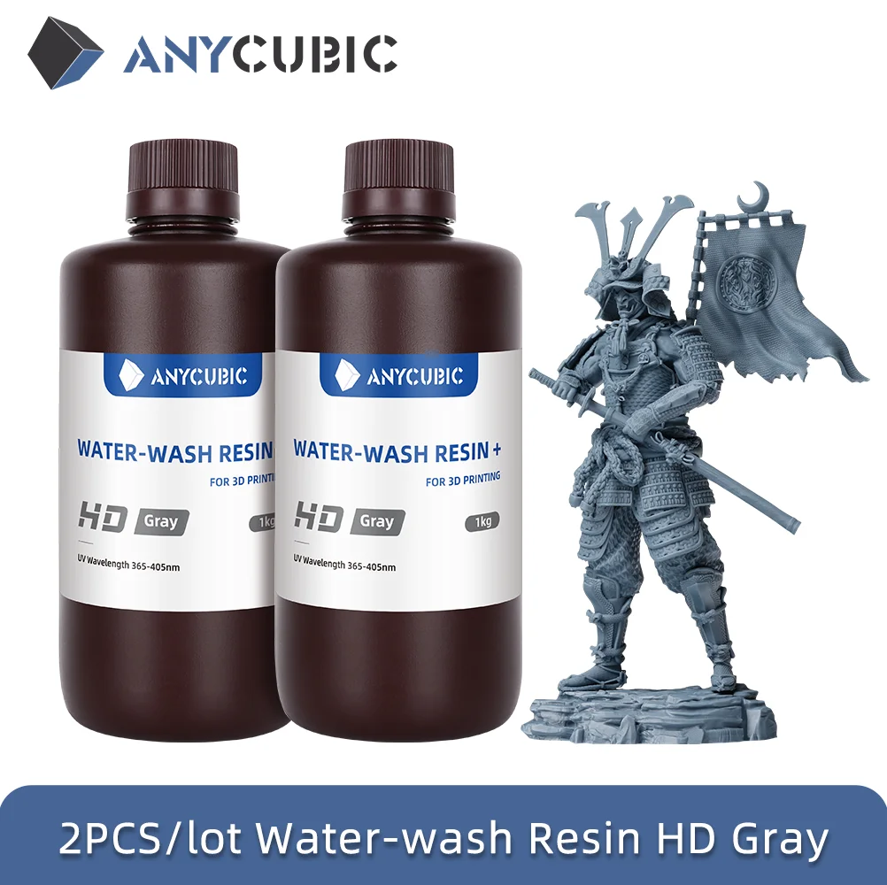 Anycubic Water-wash Resin impresoras 3d Resina lavable al agua 365-405nm  para Lcd Dlp Photon M3 Plus Max 7k Mono 6k Impresión