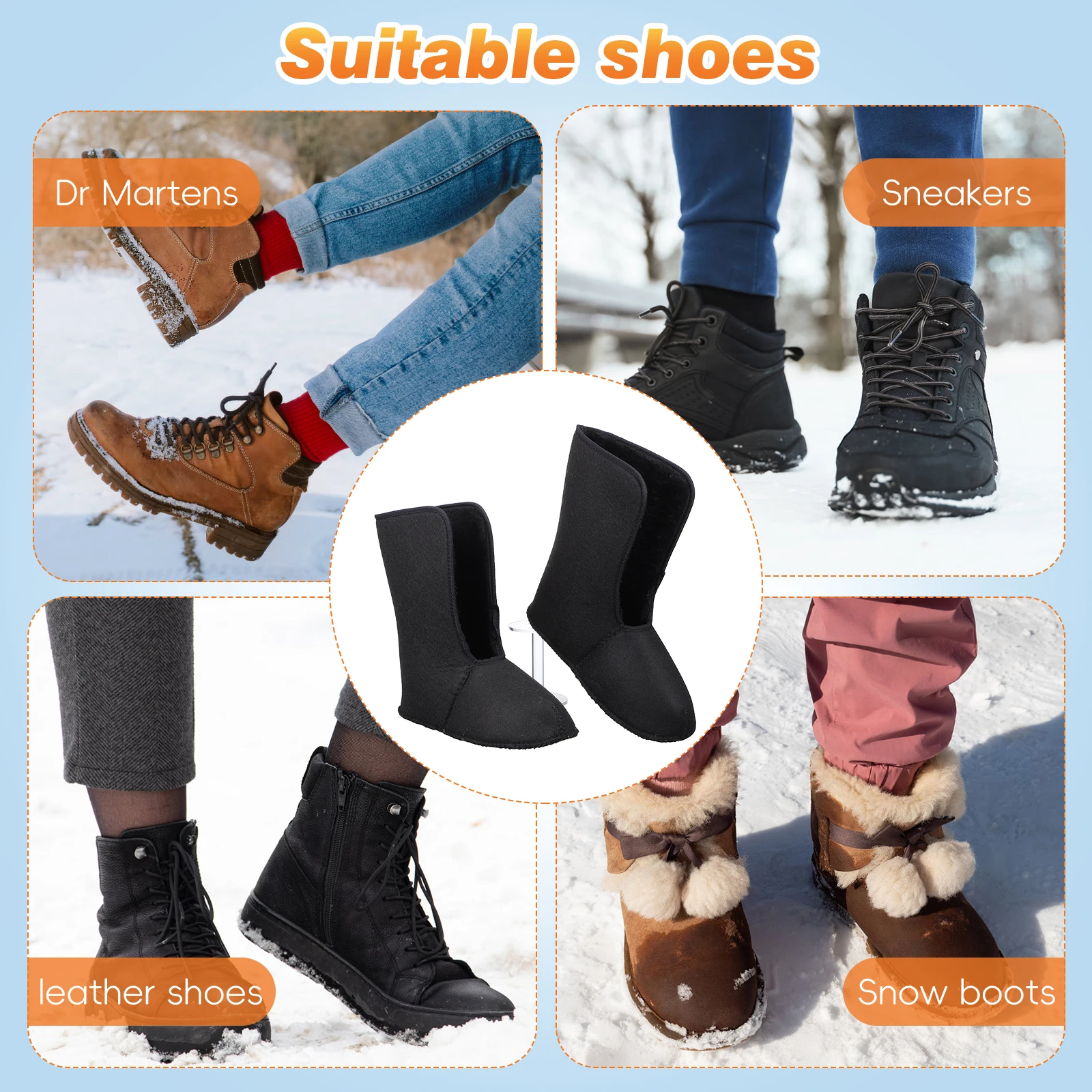Doublures thermiques chaudes imperméables pour chaussures pêche hiver randonnée temps froid