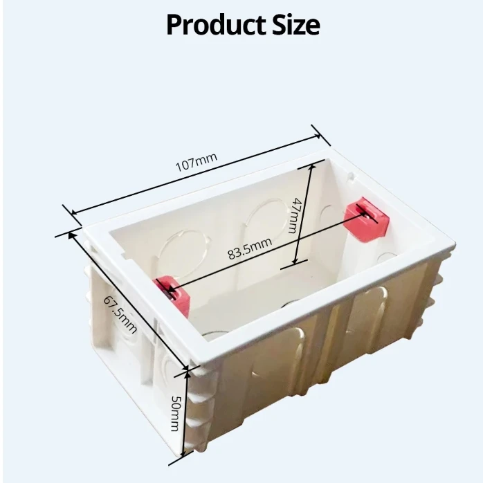 Wallpad 118*72MM Cassette AU US Standard Fireproof Universal Wall Mounting Box for Wall Switch Socket Back Junction Box