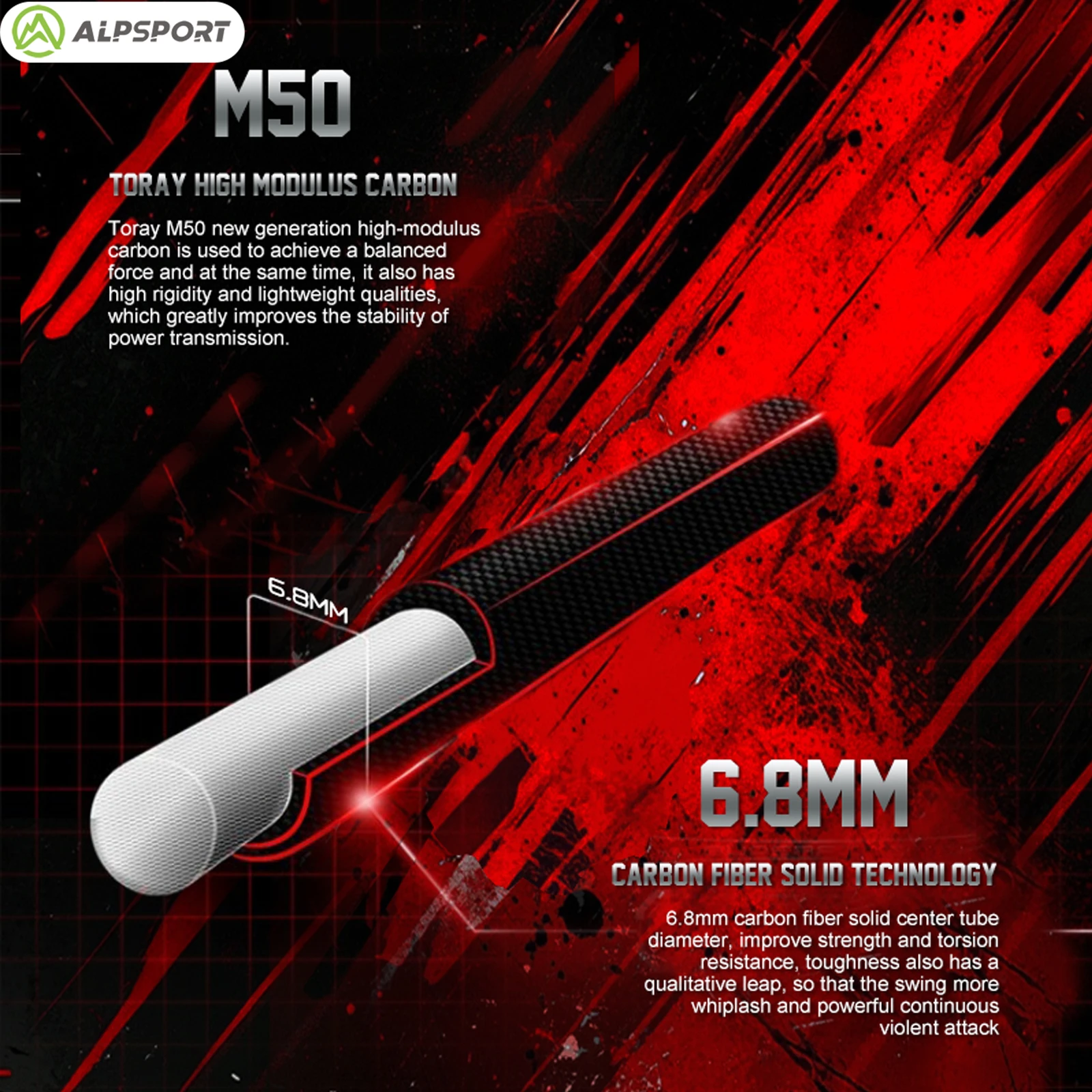 ALPSPORT Asura 6U MAX 38LBS G5 Black Badminton Racket Full Carbon