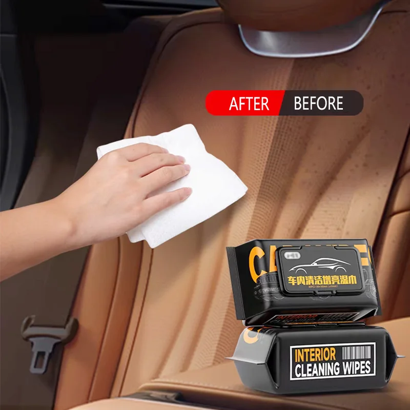 1Pc Car Interior Cleaning Wipes Multi-functional For Dashboard Seat Leather Console Carpet Disposable Car Washing Towel