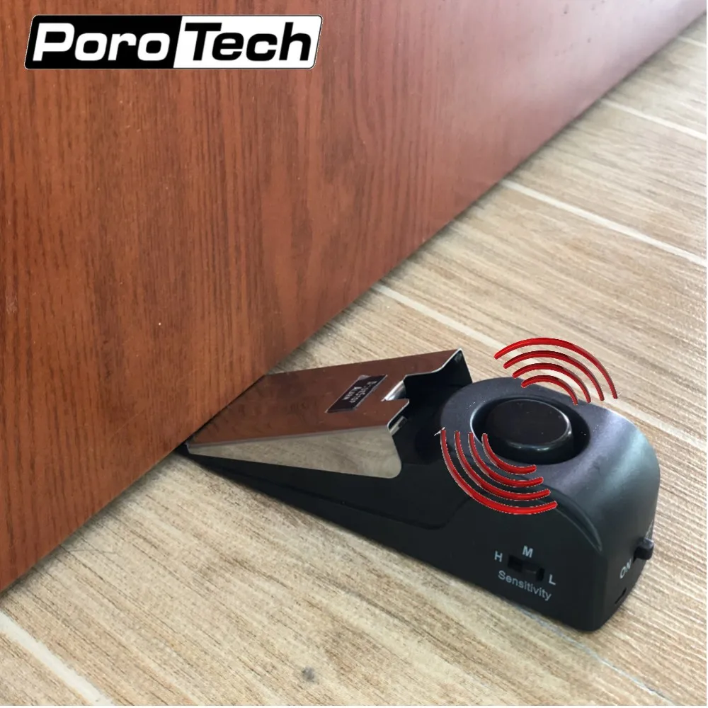 120db door stop alarm Security System Home Wedge Shaped Stopper Alert Security System Door Stop Alarm Block Blocking