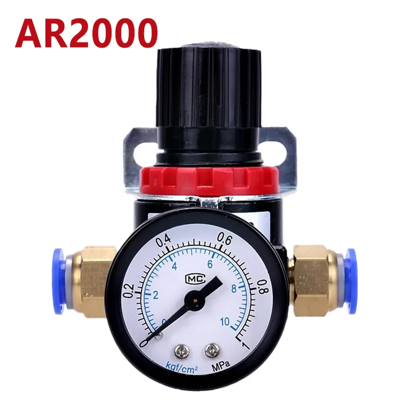 Mini Pneumatic Air Pressure Relief Control Compressor Regulador Unidades de Tratamento Válvula com Calibre Mm12 mm Montagem Ar2000 g1 4