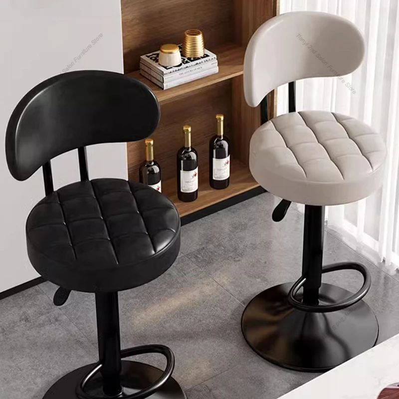 Luxury Rotatable Italian Style Bar Chairs Adjustable Office Reception Designer Bar Chairs Modern Home Furniture Banqueta HBBC