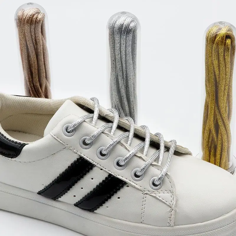 24 Farben Runde Gold- und Silberfarbene Glänzende Schnürsenkel für Sneaker, Sportschuhe und Stiefel, Schuhbänder, Schnürsenkel, Dropshipping – Detail 9