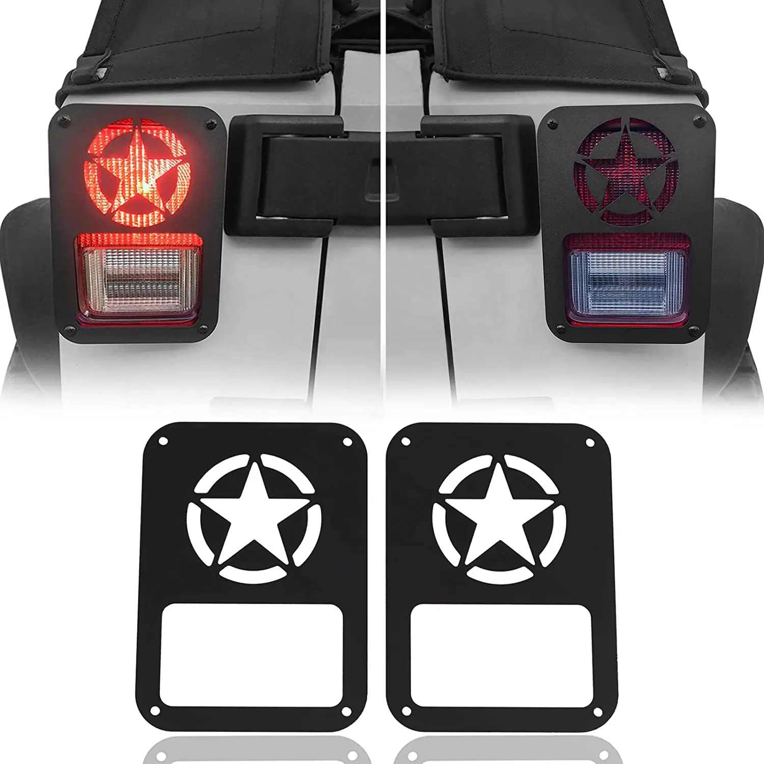 Cubierta Trasera Bandera Para Jeep Wrangler JK/JKU 2007-2018 - Xprite, Acero, Negro