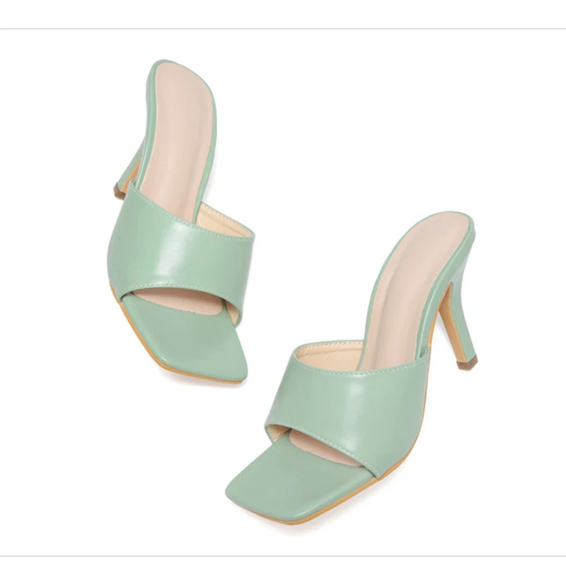 Summer Purple Women's Slippers Sandals Shoes Solid Color Simple Open Toe Slides Outdoor Flip Flops Stiletto Heels Sexy Sashion