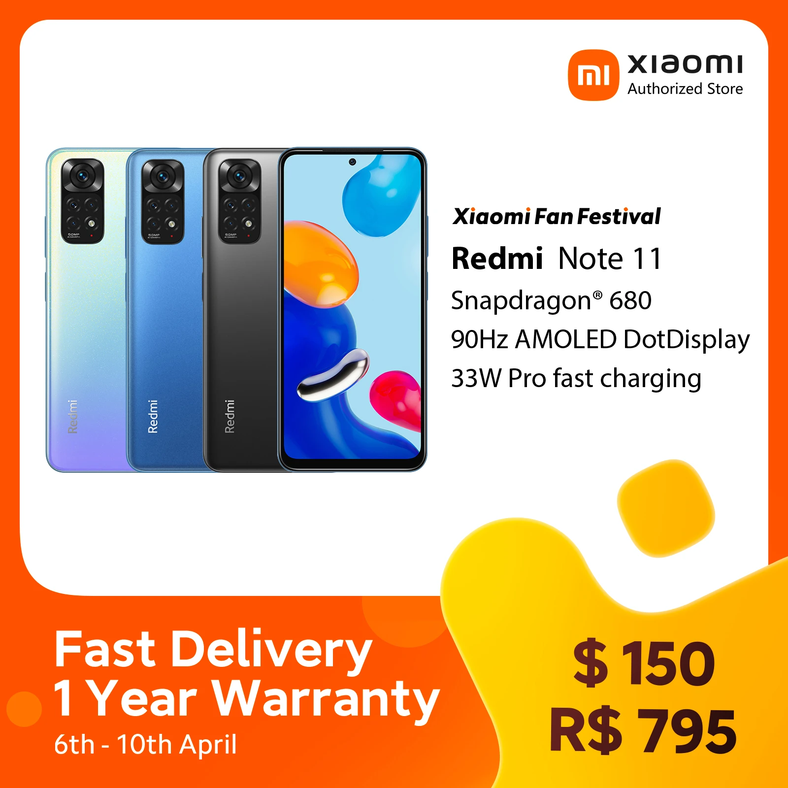 realme cell phone for gaming Global Version Xiaomi Redmi Note 11 Smartphone Snapdragon 680 Octa Core 33W Pro Fast Charging 50MP Quad Camera cellphones for gaming