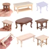 New 1:12 Dollhouse Miniature Wooden Tea table Doll House Handcrafted Bedside Table Furniture Model Decor Mini Cabinet 1