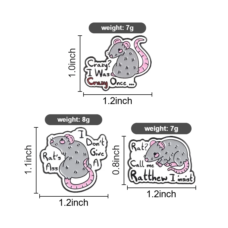 Kollektion mit Tierzitaten, Emaille-Anstecknadeln, Ente, Du, Cowboy, Katze, Howdy, Ratte, Brosche „To the Moon and Back“, Abzeichen, kreative Wortspiele, Schmuck, Geschenk – Detail 4