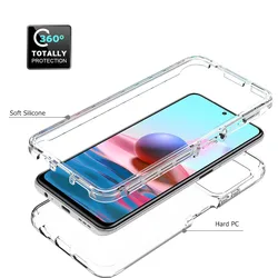 360° Full Cover Transparent Phone Case - Dual - Layer Soft Protection - Redmi 7A (Transparent)