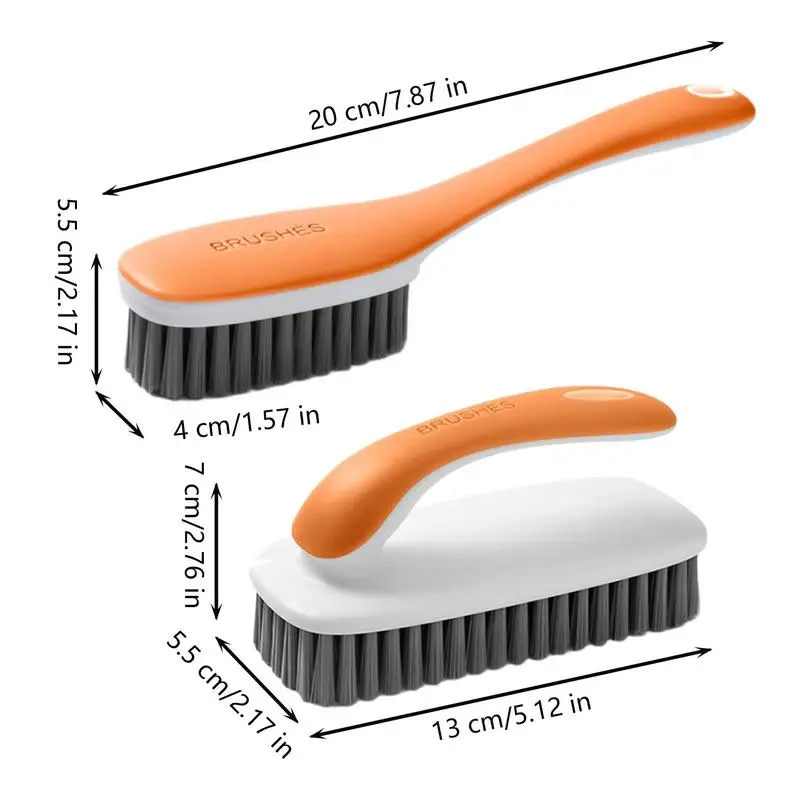 Laundry Brush For Stain Removal 2X Clothes Washing Brush Ergonomic Grip Multi-Purpose Cleaning Tool Bathroom Supplies For Fabric 6