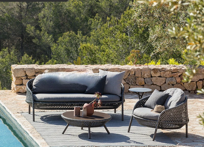 

Outdoor Rattan Sofa Nordic Courtyard Garden Balcony Terrace Lazy Leisure Outdoor