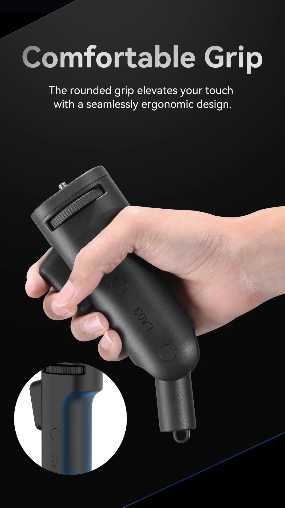 LA03 Light Stand Hand Grip Universal 1/4'' Screw Handheld Holder Stand for Tripo