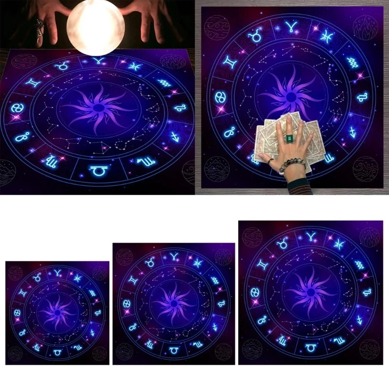 

Tarots Tablecloth Rune Divinations Table Cover Astrology Oracles Board Game Mat Square Shape Pendulum Altar Table Drop Shipping