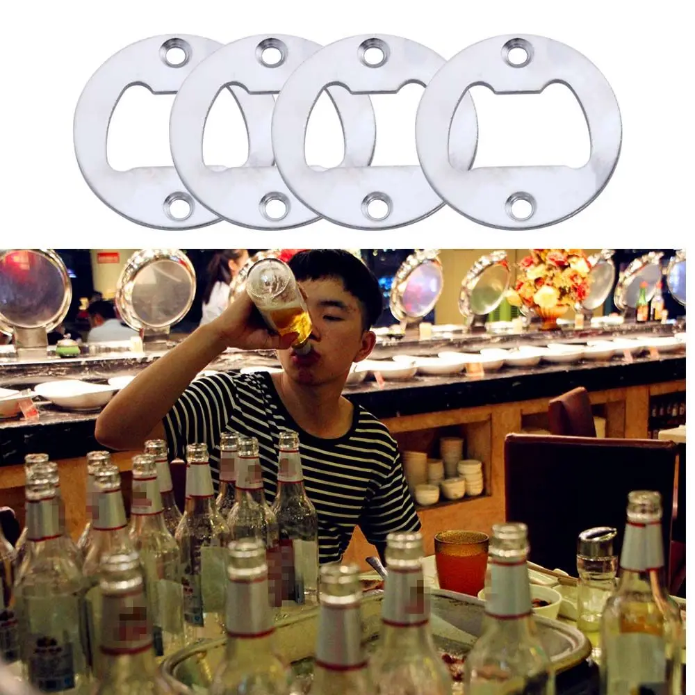 

Вставка для открывалки бутылок, круглая деталь из нержавеющей стали DIY, поставка металлических деталей с винтами