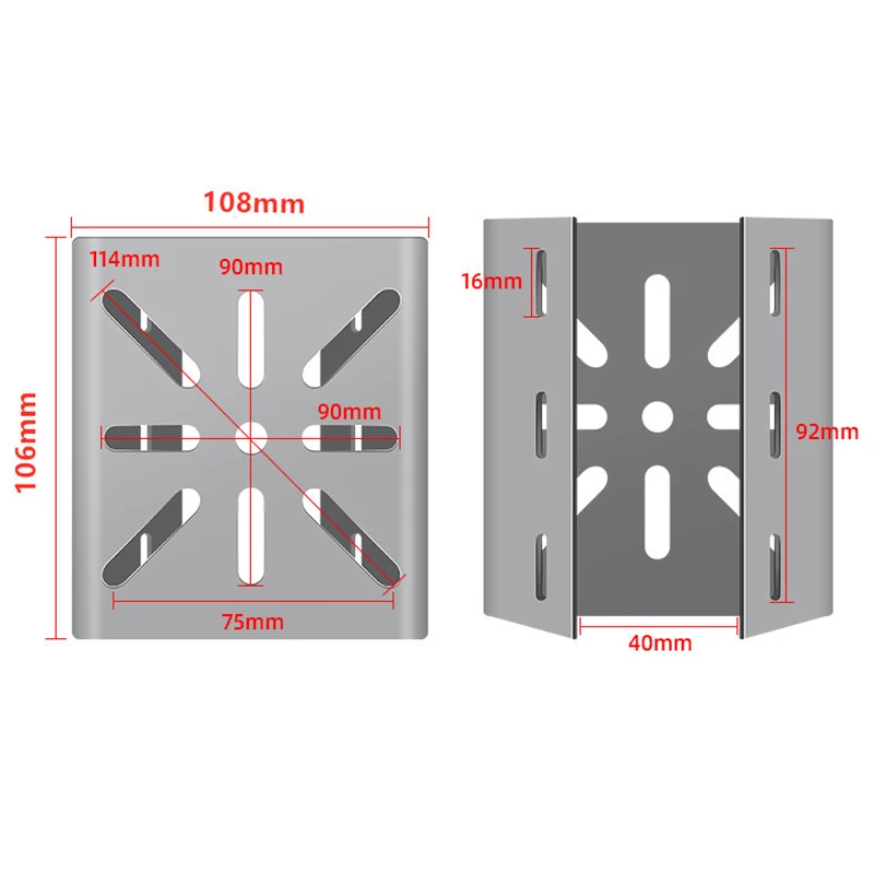 Outdoor Pole Monitoring Bracket Univsesial Adapter Plate 100/200mm Long Hoop Stainless Steel Camera Mount Panel 1 Set