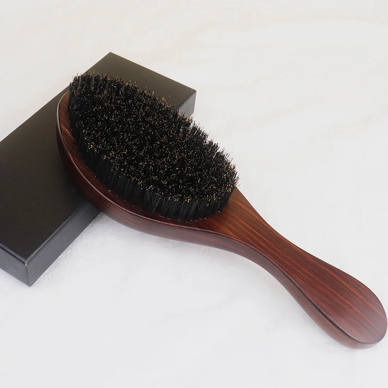 Men Afro Pro Wave Brush Curve 360 Wave Brush Bristles and Nylon Beard Styling Brush 5