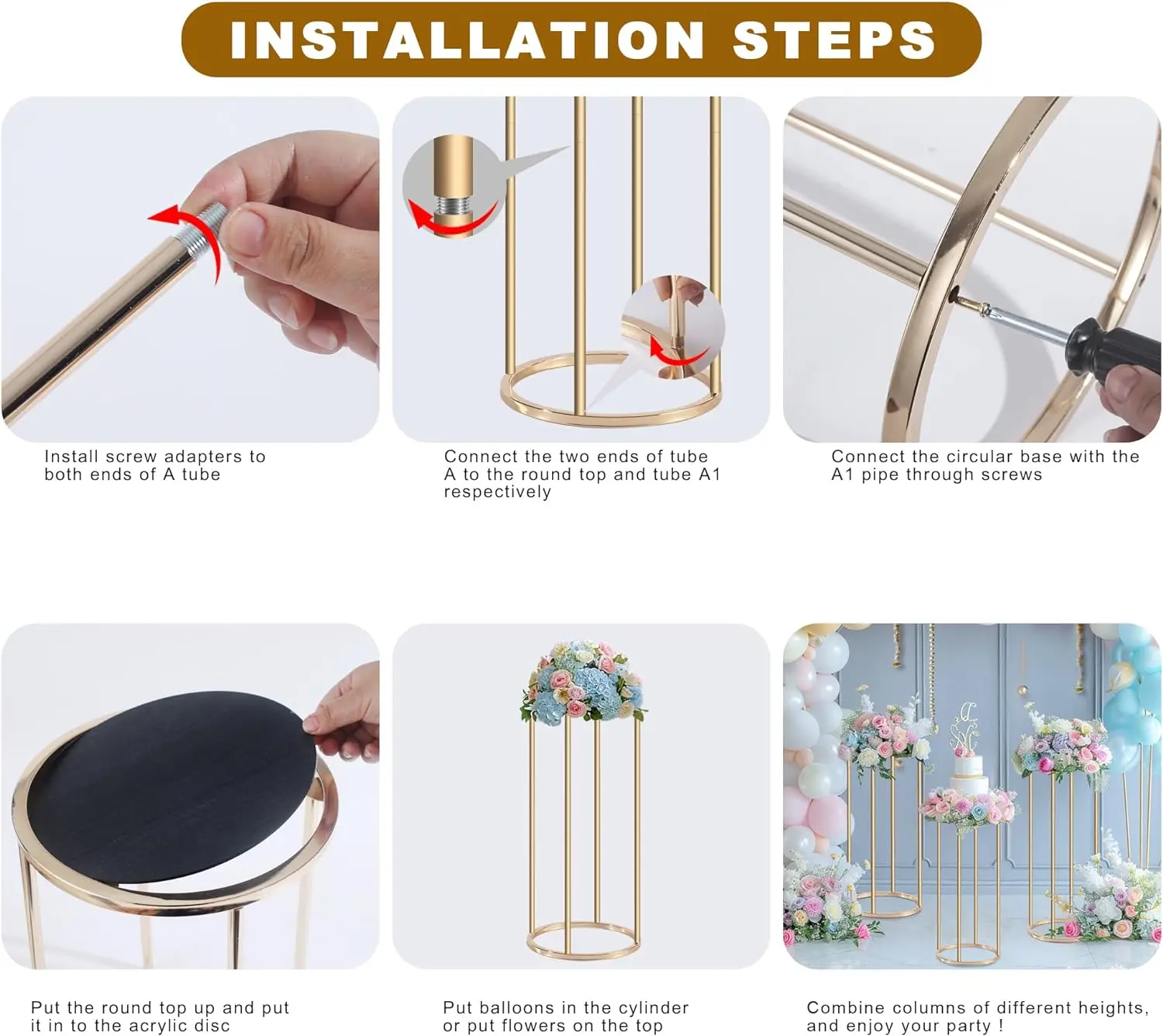 LOFINDAR Pedestal Stand Set | 3-Piece Round Display Stand For Decorative Items