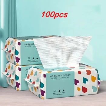 1 bag Thickened Disposable Face Towel 100Cotton Soft Fabric Travel Cleansing Dry Wet Makeup Remover Pearl Cotton Reusable 1
