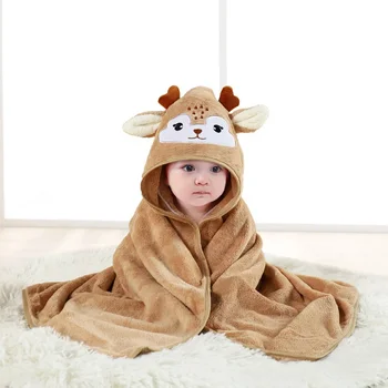 Asciugamano da bagno per bambini in cartone animato Accappatoio morbido per neonati Asciugamano fasciatoio con cappuccio Coperta per bambini Caldo fasciatoio per dormire per neonati Ragazzi Ragazze