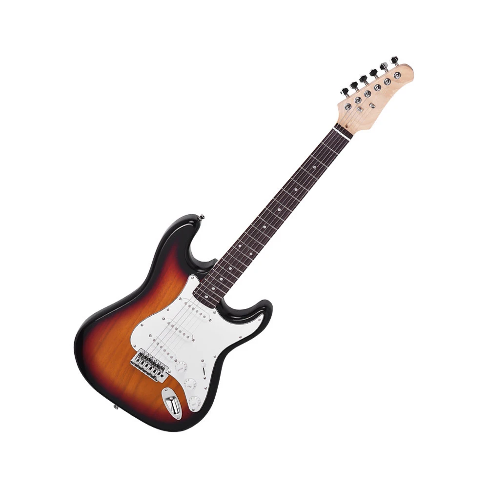 Electric Guitar Solid Wood Paulownia Body Maple Neck 21 Frets 6 String With Speaker Pitch Pipe Guitar Bag Strap Picks Right Hand