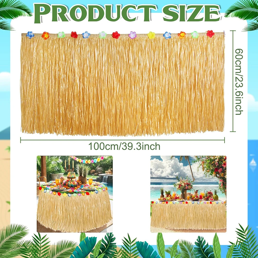 Tropical Hawaiian Luau Grass Table Skirt – Perfect Beach & Party Decor