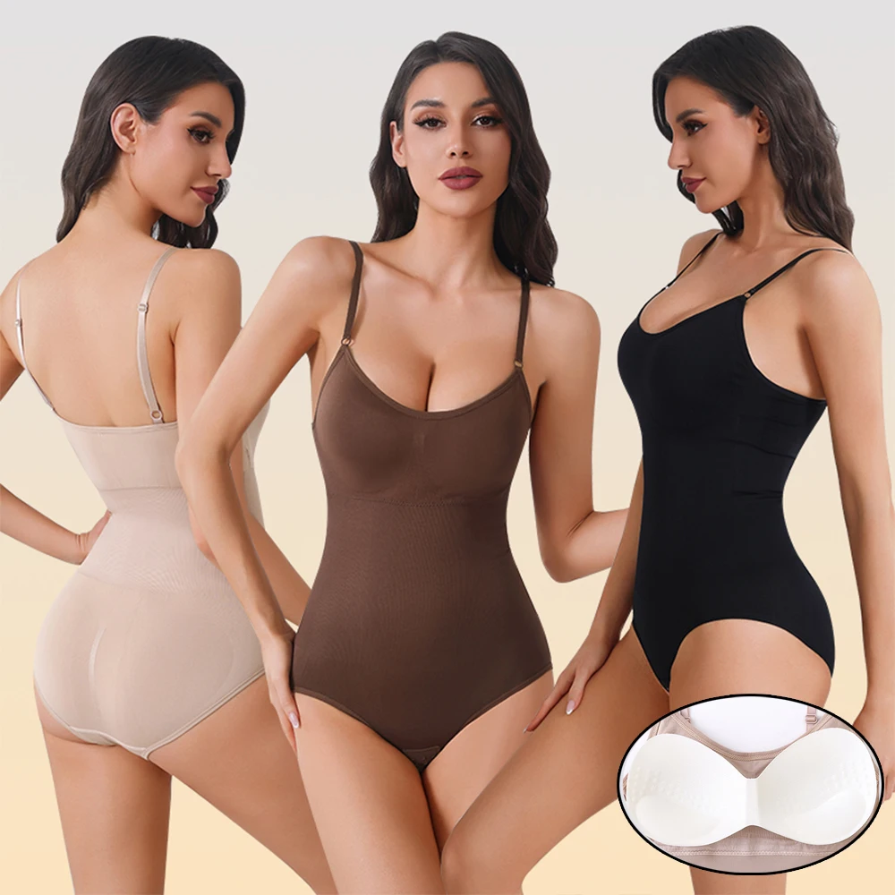 Shapewear Bodysuit For Tummy Control Women Hooks Crotch Body Shaper Stree Jumpsuit With Bras Abdomen Control_voghion.com
