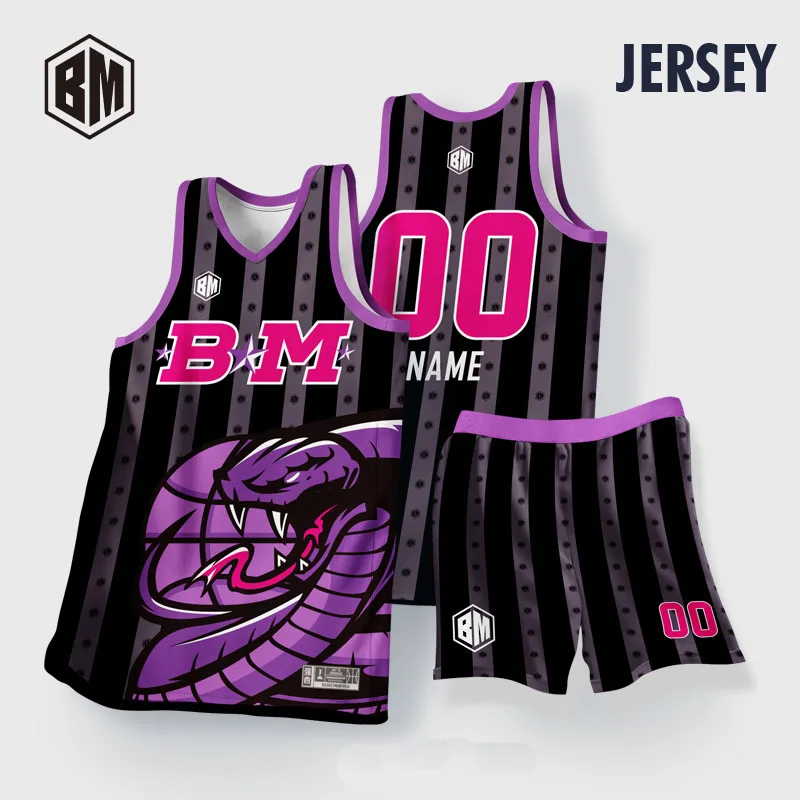 

BASKETMAN Basketball Sets For Men Customizable Full Sublimation Name Number Logo Animal Printed Jerseys Shorts Training Uniforms