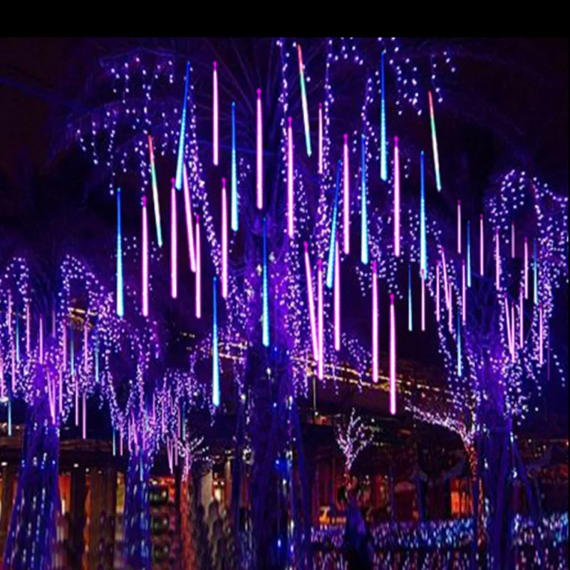 

30/50cm Meteor Shower Lights Waterproof Falling Raindrop Fairy String Light for Christmas Holiday Party Patio Decor Garden Light